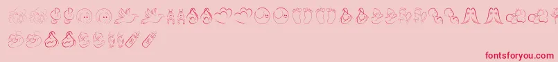 Dcoxystamp Font – Red Fonts on Pink Background