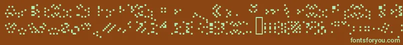 Crunchybeefalias-fontti – vihreät fontit ruskealla taustalla