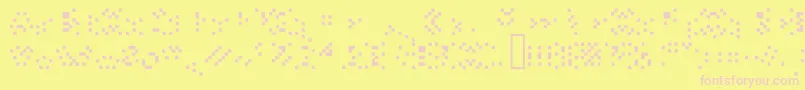 Crunchybeefalias-Schriftart – Rosa Schriften auf gelbem Hintergrund