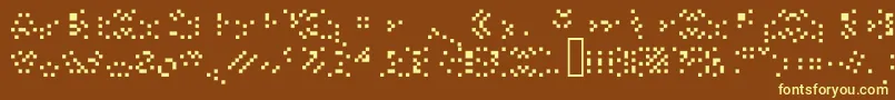 Crunchybeefalias-fontti – keltaiset fontit ruskealla taustalla