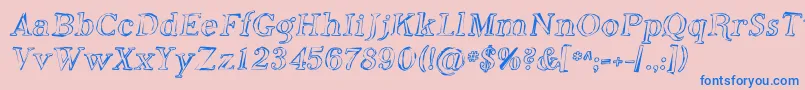 PhosphorusOxide Font – Blue Fonts on Pink Background