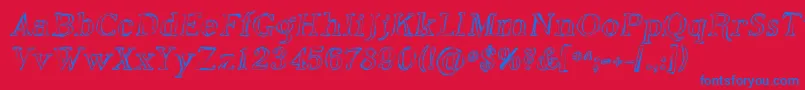 PhosphorusOxide Font – Blue Fonts on Red Background