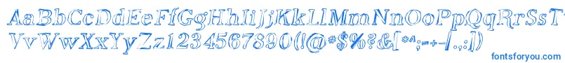 フォントPhosphorusOxide – 白い背景に青い文字