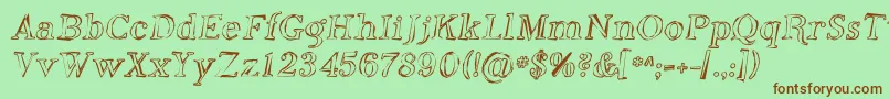 PhosphorusOxide Font – Brown Fonts on Green Background