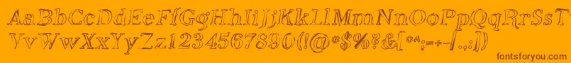 PhosphorusOxide Font – Brown Fonts on Orange Background