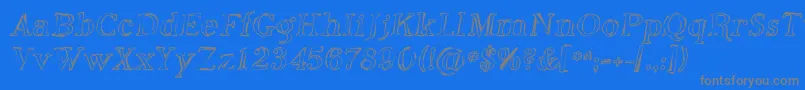 PhosphorusOxide-Schriftart – Graue Schriften auf blauem Hintergrund