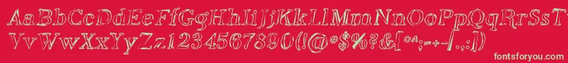 フォントPhosphorusOxide – 赤い背景に緑の文字