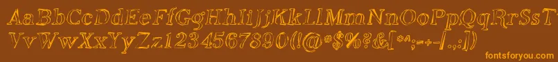 PhosphorusOxide Font – Orange Fonts on Brown Background