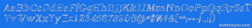 フォントPhosphorusOxide – ピンクの文字、青い背景