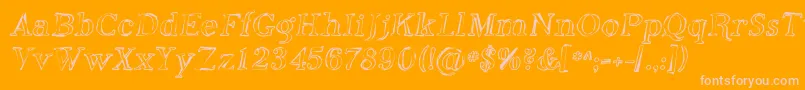 PhosphorusOxide-Schriftart – Rosa Schriften auf orangefarbenem Hintergrund