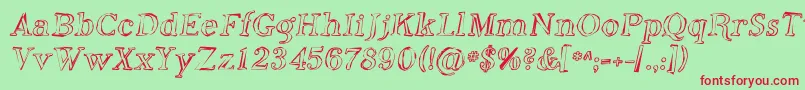 PhosphorusOxide Font – Red Fonts on Green Background