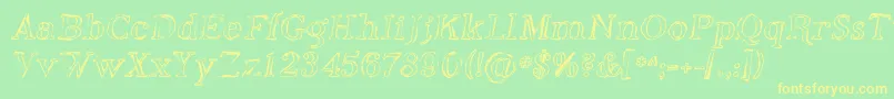 PhosphorusOxide Font – Yellow Fonts on Green Background