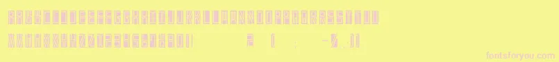 フォントBetab – ピンクのフォント、黄色の背景
