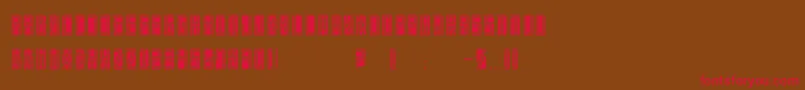 フォントBetab – 赤い文字が茶色の背景にあります。