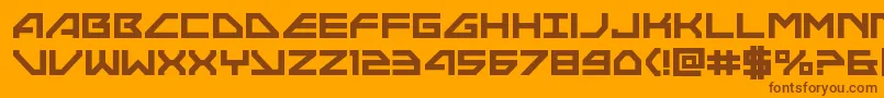 Neonavybold-Schriftart – Braune Schriften auf orangefarbenem Hintergrund