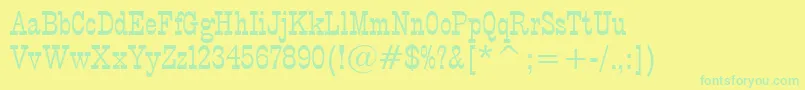 Fonte P.T.BarnumBt – fontes verdes em um fundo amarelo
