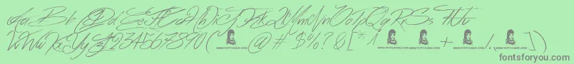 AcrossTheRoad Font – Gray Fonts on Green Background