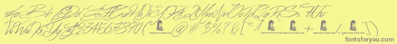 AcrossTheRoad Font – Gray Fonts on Yellow Background