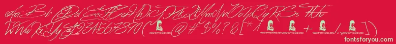 AcrossTheRoad Font – Green Fonts on Red Background
