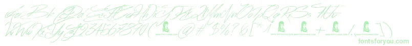 AcrossTheRoad Font – Green Fonts on White Background