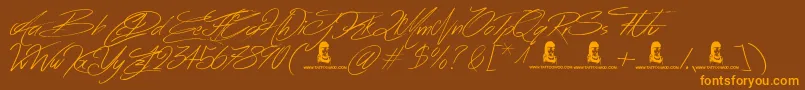 AcrossTheRoad Font – Orange Fonts on Brown Background