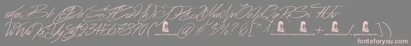 AcrossTheRoad Font – Pink Fonts on Gray Background