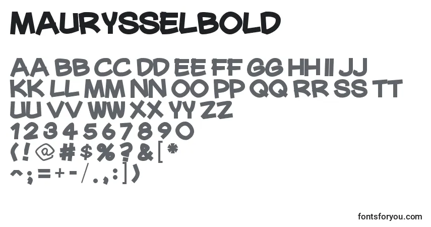 A fonte MaurysselBold – alfabeto, números, caracteres especiais