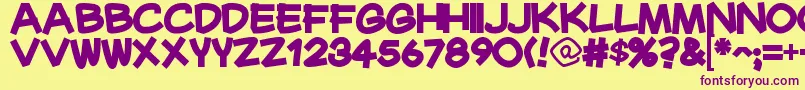 MaurysselBold Font – Purple Fonts on Yellow Background