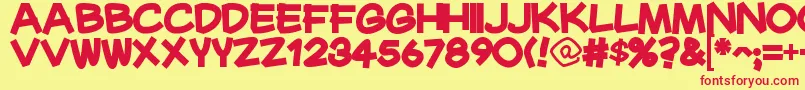 MaurysselBold Font – Red Fonts on Yellow Background