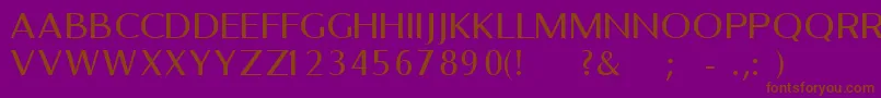 フォントBelletregularFreeForPersonalUseOnly – 紫色の背景に茶色のフォント