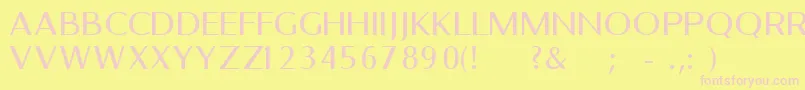 BelletregularFreeForPersonalUseOnly-fontti – vaaleanpunaiset fontit keltaisella taustalla