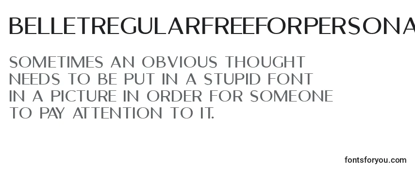 BelletregularFreeForPersonalUseOnly Font