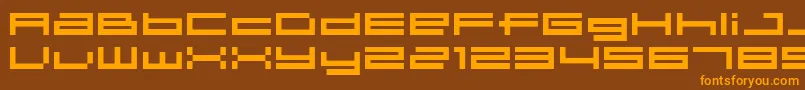 04b31 Font – Orange Fonts on Brown Background