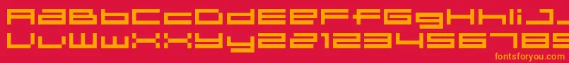 フォント04b31 – 赤い背景にオレンジの文字