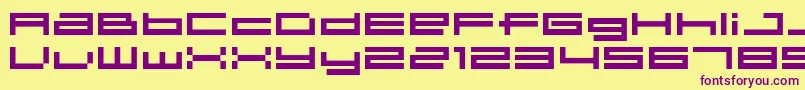 04b31 Font – Purple Fonts on Yellow Background