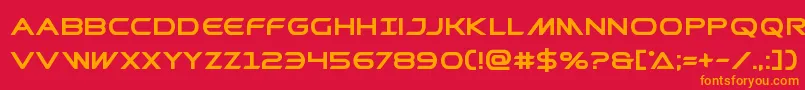 フォントPrometheanbold – 赤い背景にオレンジの文字