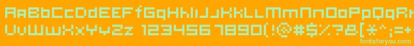 KlmnOntology Font – Green Fonts on Orange Background