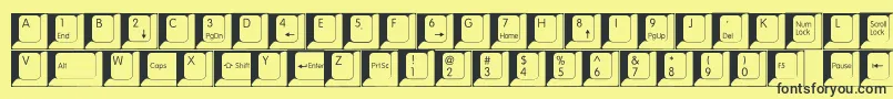 Fonte Spslkeys – fontes pretas em um fundo amarelo