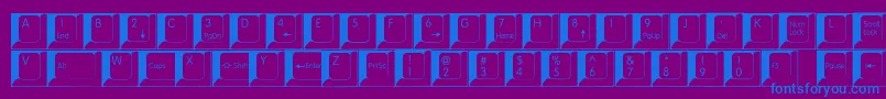 フォントSpslkeys – 紫色の背景に青い文字