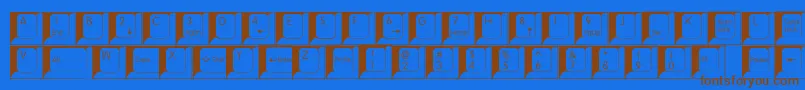 Spslkeys-Schriftart – Braune Schriften auf blauem Hintergrund