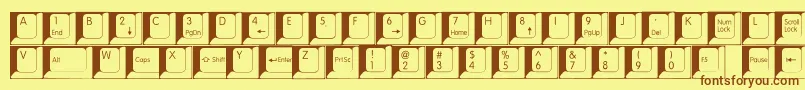 Шрифт Spslkeys – коричневые шрифты на жёлтом фоне