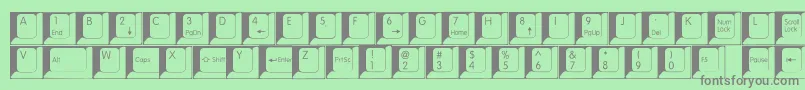 フォントSpslkeys – 緑の背景に灰色の文字