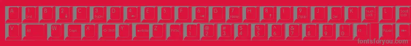 フォントSpslkeys – 赤い背景に灰色の文字