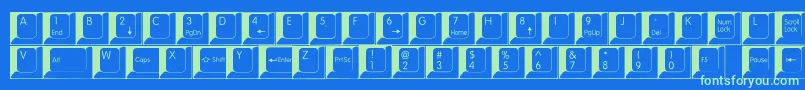 fuente Spslkeys – Fuentes Verdes Sobre Fondo Azul