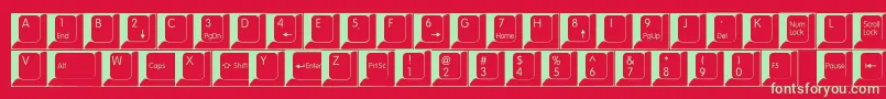 フォントSpslkeys – 赤い背景に緑の文字