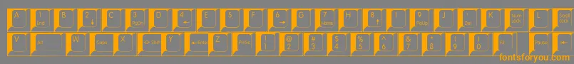 フォントSpslkeys – オレンジの文字は灰色の背景にあります。