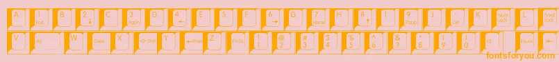 Fonte Spslkeys – fontes laranjas em um fundo rosa