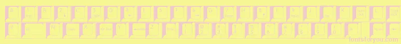 フォントSpslkeys – ピンクのフォント、黄色の背景