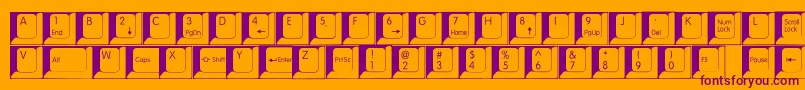 Spslkeys-fontti – violetit fontit oranssilla taustalla
