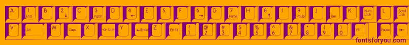 Fonte Spslkeys – fontes roxas em um fundo laranja